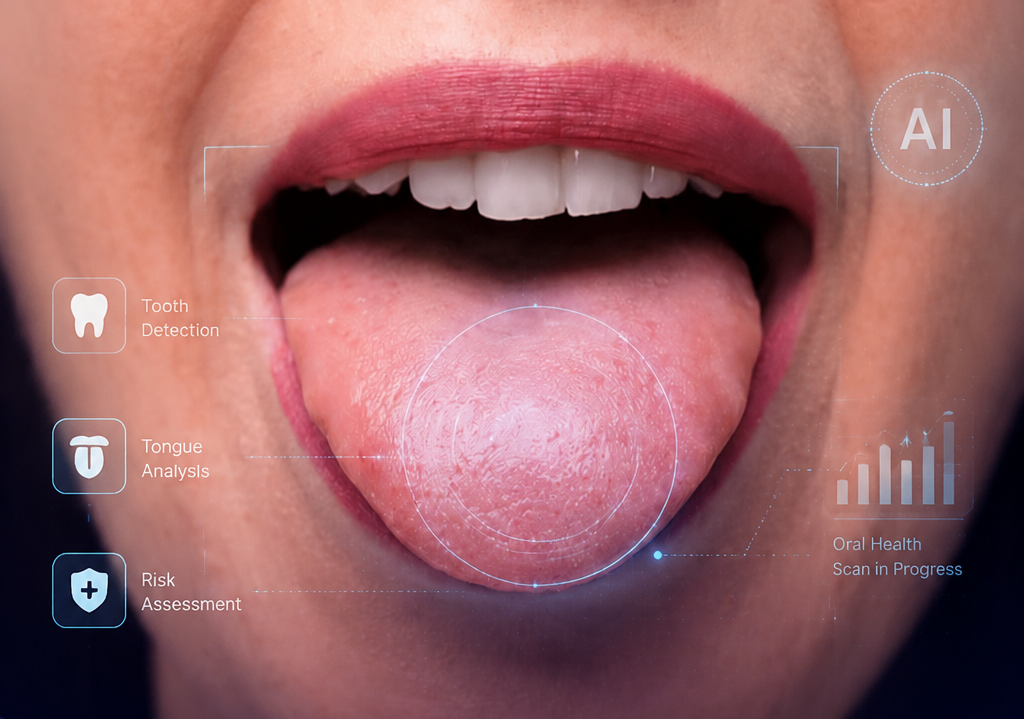 AI oral scan of tongue